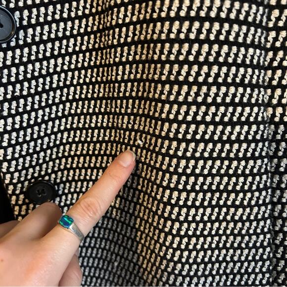 Ann Taylor Black and White Tweed Single Breasted 3/4-Sleeve Jacket Size Medium - Picture 8 of 15